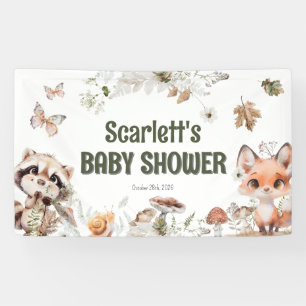 Schattige Woodland Friends Baby shower Spandoek