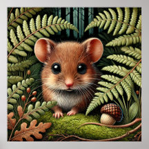 Schattige Woodland Mouse Illustration – Schattige