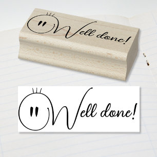 Schattige Worm Snake Smiling Face Symbool Goed ged Rubberstempel
