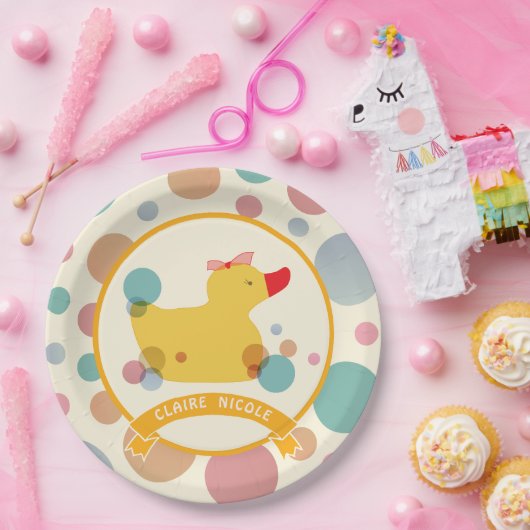 Schattige Yellow Duck Verjaardagsfeest Papieren Bordje (Feest)