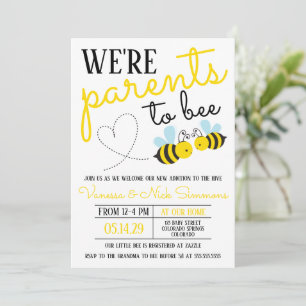 Schattige Yellow Parents to Bee Baby shower Kaart
