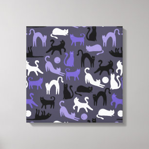 Schattige Yoga Schattigee Kattenhoudingen Canvas Afdruk