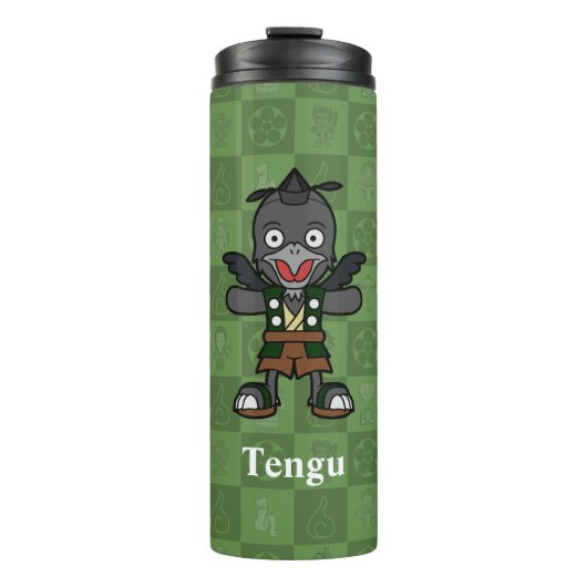 Schattige Yokai Karasu Tengu | Japanse folklore Thermosbeker (Voorkant)