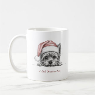 Schattige Yorkie Kerstmok | Een Beetje Kerstliefde Koffiemok