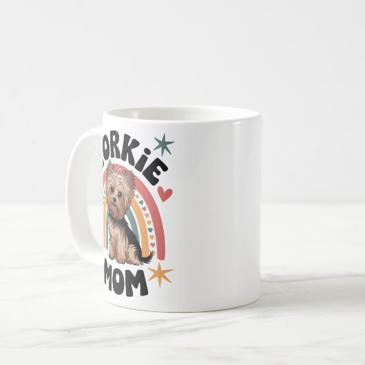 "Schattige Yorkie Mom-kunstwerk voor Hondenliefheb Koffiemok (Voorkant links)