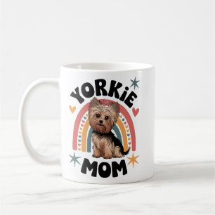 "Schattige Yorkie Mom-kunstwerk voor Hondenliefheb Koffiemok