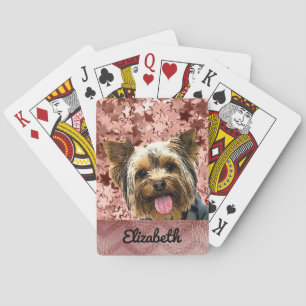 Schattige Yorkie Roos Gold Name Dog Pet Pokerkaarten