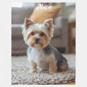 Schattige Yorkshire gepersonaliseerd Fleece Deken