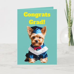 Schattige Yorkshire Terrier-Afstuderen Kaart