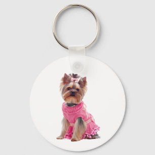 Schattige Yorkshire Terrier Diva Yorkie Puppy Hond Sleutelhanger