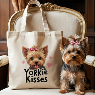 Schattige Yorkshire Terrier Puppie Hond Yorkie Kus Tote Bag