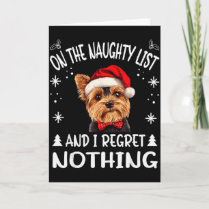 Schattige Yorkshire Terrier Yorkie Hond Kerstmis O Kaart