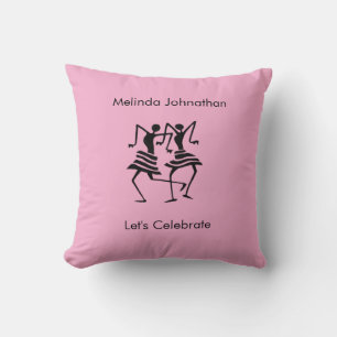 Schattige, Zacht Roze, Silhouette Celebration Kussen