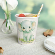 Schattige zachte reus olifant aquarel baby shower