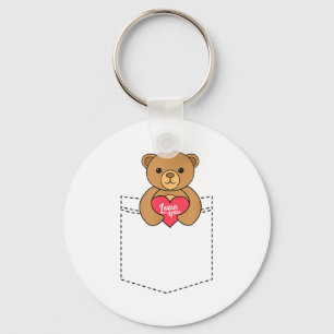 Schattige zak Teddybeer met knuffelend hart - 2020 Sleutelhanger