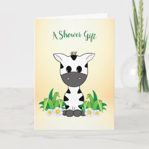 Schattige Zebra Baby shower-creditcard Kaart