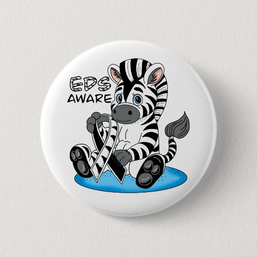 Schattige Zebra EDS-bewustmakingslint Ronde Button 5,7 Cm (Voorkant)
