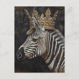 Schattige Zebra in een kroon Briefkaart