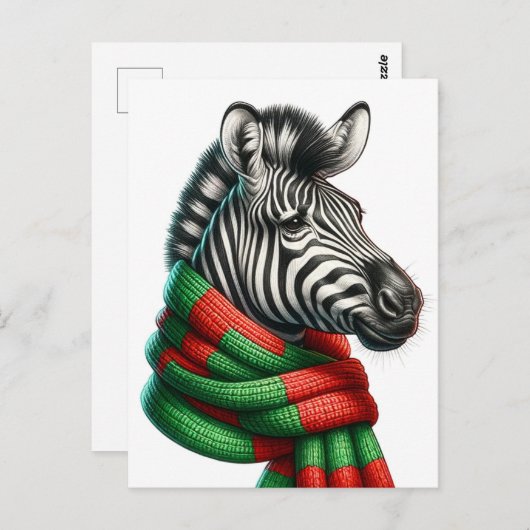 Schattige Zebra in een sjaal Briefkaart (Voorkant / Achterkant)