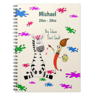 Schattige Zebra Kleuterschool Kinderen Notitieboek
