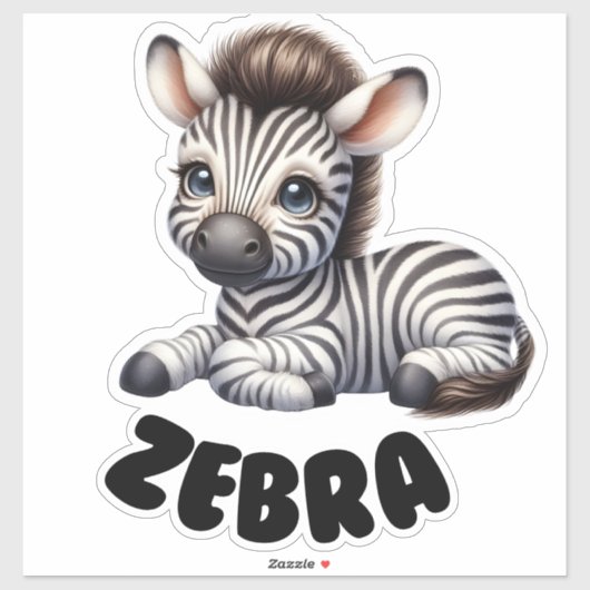 Schattige Zebra - Kwekerij Sticker (Vel)
