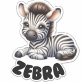 Schattige Zebra - Kwekerij Sticker (Voorkant)