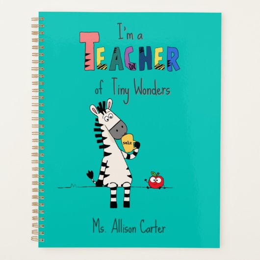 Schattige zebra leraar planner (Voorkant)