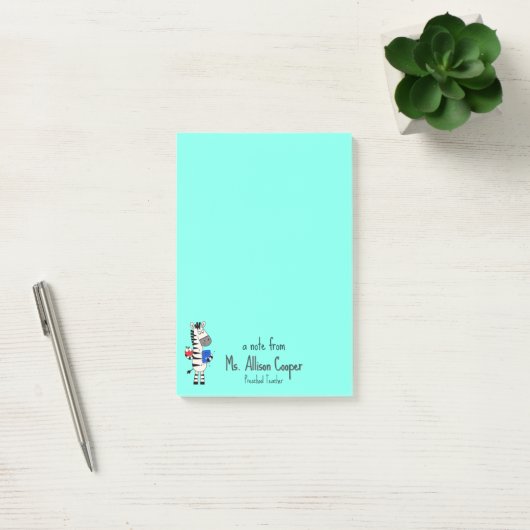 Schattige zebra lerares post-it® notes (Kantoor)
