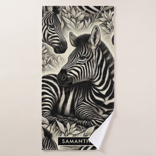 Schattige  Zebrapatroon Badhanddoek (Badhanddoek)