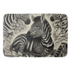 Schattige  Zebrapatroon Badmat