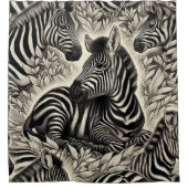 Schattige  Zebrapatroon Douchegordijn (Voorkant)