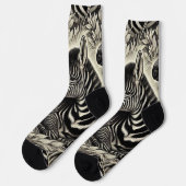 Schattige  Zebrapatroon Sokken (Links)