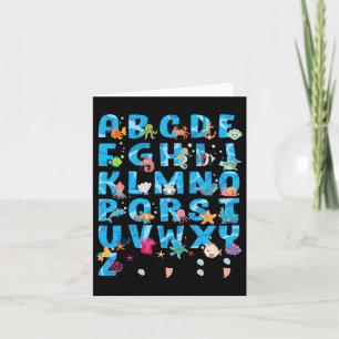 Schattige Zee Animals Funny Alphabet Zomer ABC's T Kaart