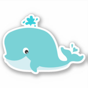 Schattige zee, baby walvis sticker