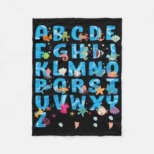Schattige Zee Dieren Grappig Alfabet Zomer Abcs Ac Fleece Deken