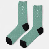 Schattige Zee Groene Zeemeermin Schalen Monogram S Sokken (Links)