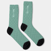 Schattige Zee Groene Zeemeermin Schalen Monogram S Sokken (Rechts)