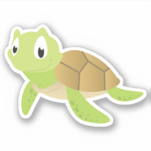 Schattige zee, schildpad sticker