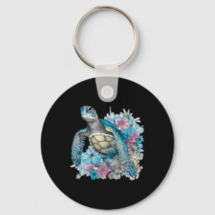 Schattige Zee Schildpad Wildflowers Dierenvriend S Sleutelhanger