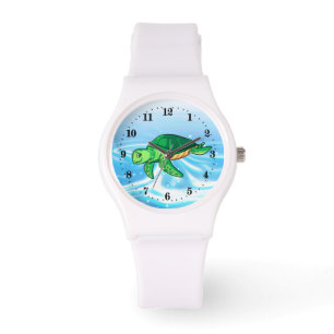 schattige zee schildpaddenstoelen horloge
