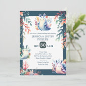 Schattige Zee Slugs Ocean Double Birthday Pool Par Kaart (Staand voorkant)