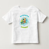 Schattige Zee Turtle Birthday Boy Naam Nummer Kinder Shirts (Voorkant)