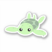 Schattige Zeeen Turtle Custom-Cut Vinyl Sticker (Voorkant)