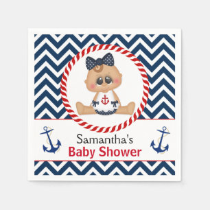 Schattige Zeeman Meisje Nautisch Baby shower Servet