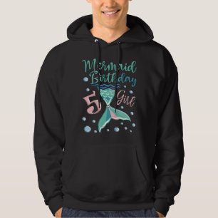 Schattige zeemeermin 5e verjaardag meisje zeemeerm hoodie