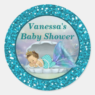 Schattige Zeemeermin Baby shower sticker stickers 