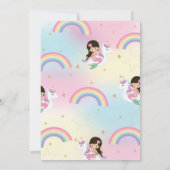 Schattige Zeemeermin en Eenhoorn Zwembad Verjaarda Kaart (Achterkant)