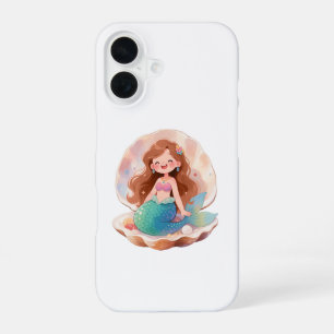 Schattige Zeemeermin Esthetische Sticker Pastel Oc iPhone 16 Hoesje
