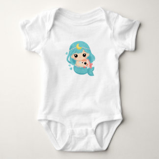 Schattige Zeemeermin Illustratie – Fantasievolle O Romper