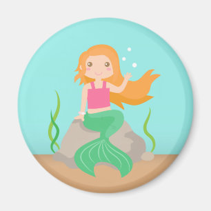 Schattige zeemeermin onder de zee, voor meisjes magneet